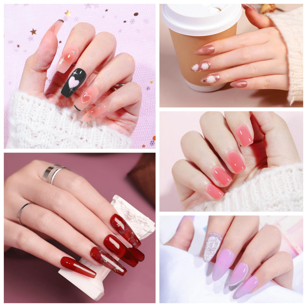 COSCELIA esmalte gel translucido rosa empolvado, ideal para manicura suave.