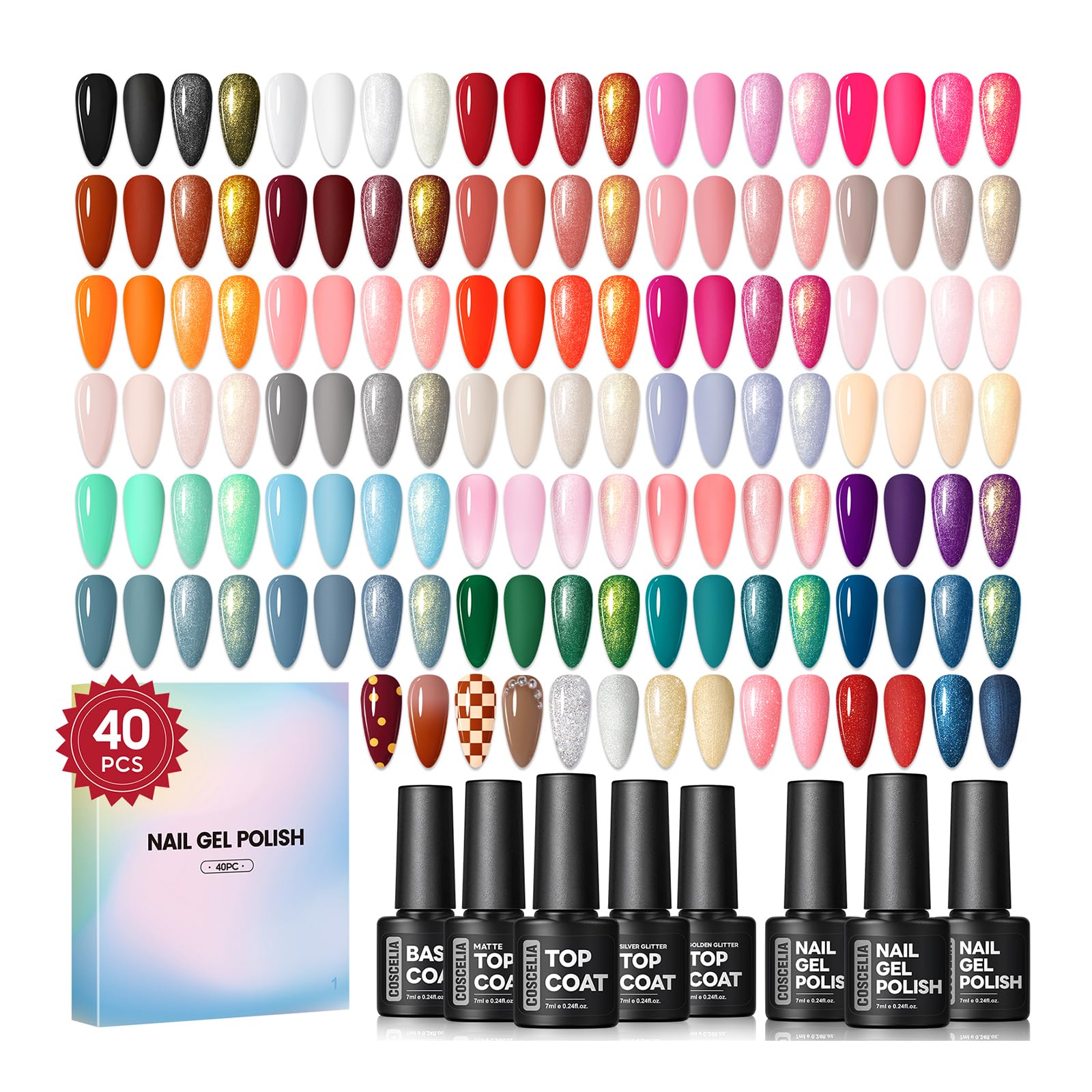 Coscelia set esmales gel 40 piezas para manicura en casa.