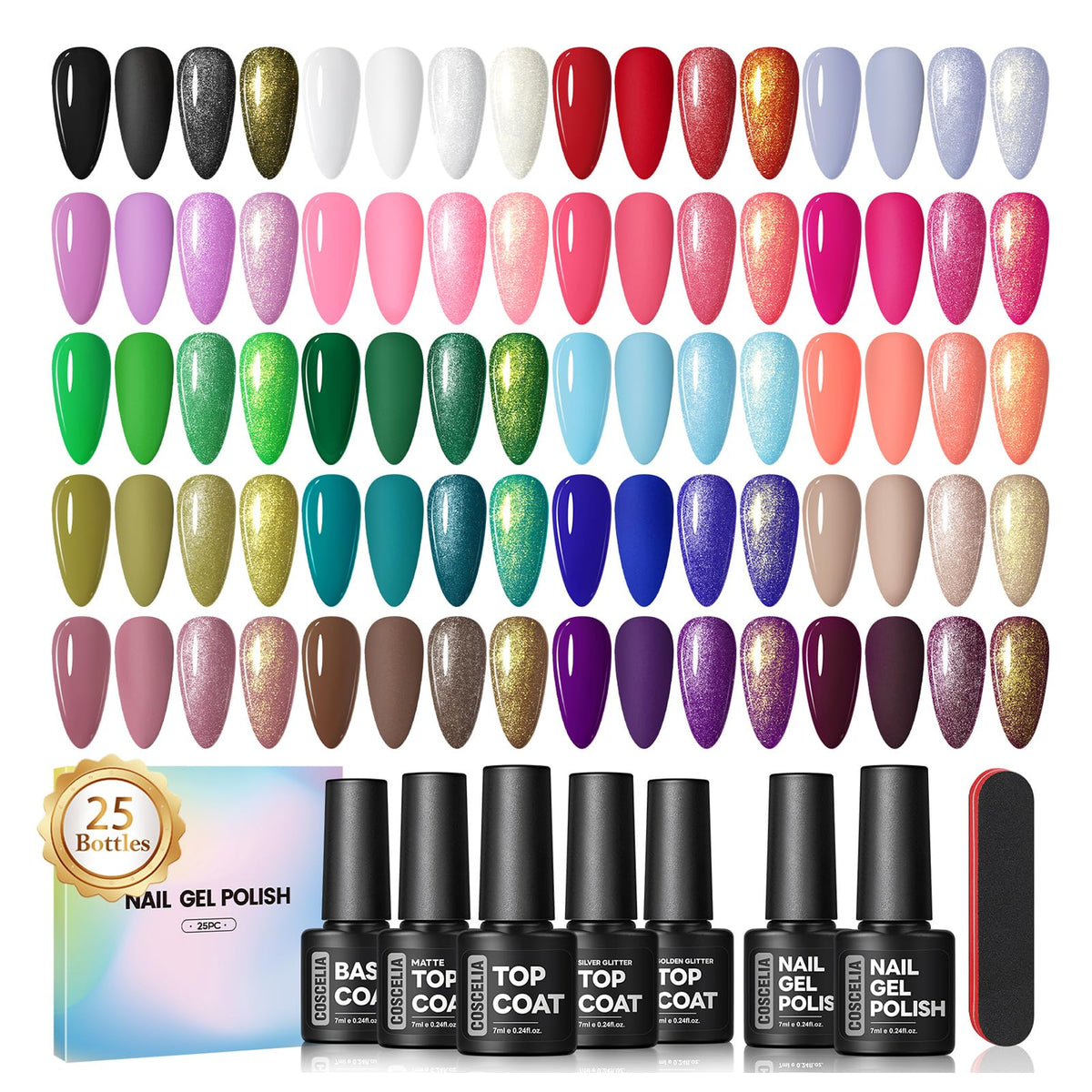 COSCELIA set de esmaltes en gel 25 colores para uñas versátiles invierno-primavera