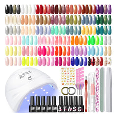 COSCELIA conjunto gel manicura 57 piezas con lámpara UV para inicio en casa