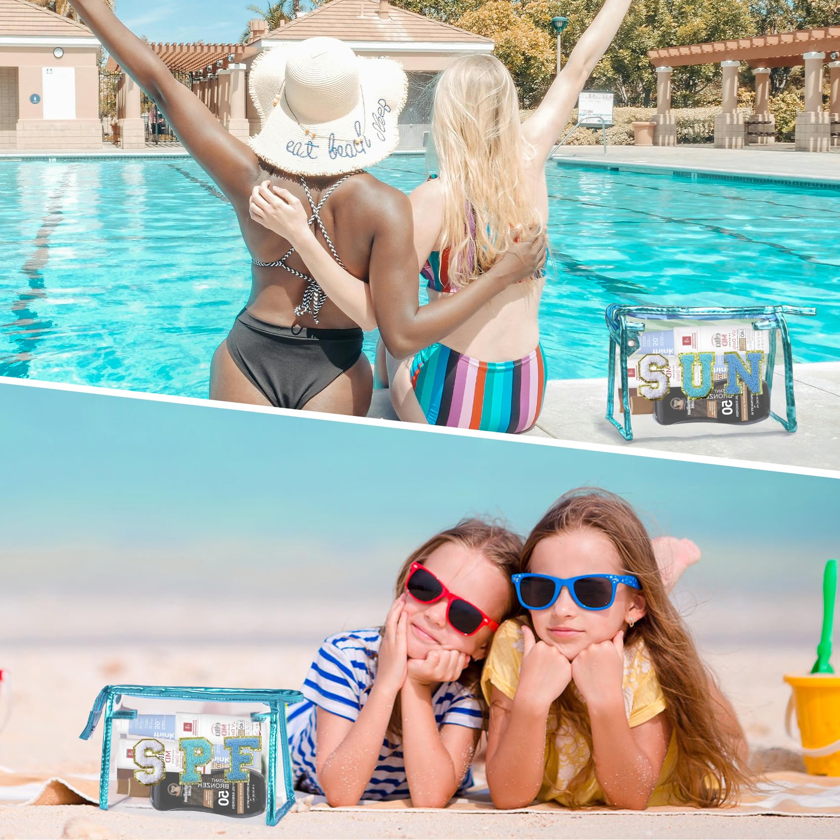 COSHAYSOO bolsa cosméticos transparente para ver y acceder rápidamente en verano.