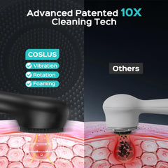 COSLUS brosse-visage étanche IPX7: usage sous douche sûr