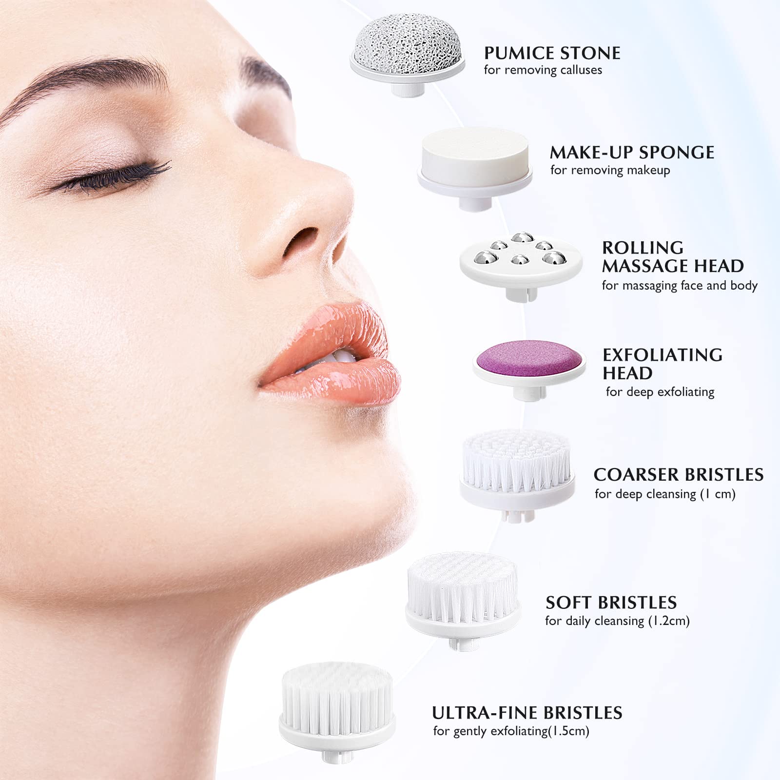 COSLUS cabezal silicona limpieza facial suave