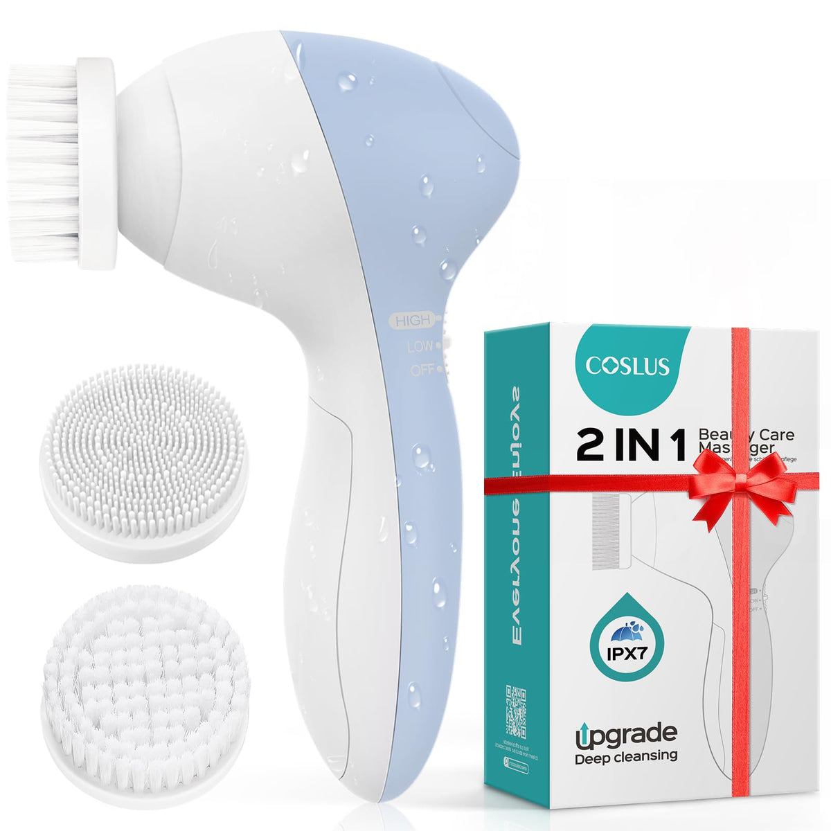 COSLUS cepillo limpiador de silicona para la cara, suave y eficiente en la exfoliación diaria.