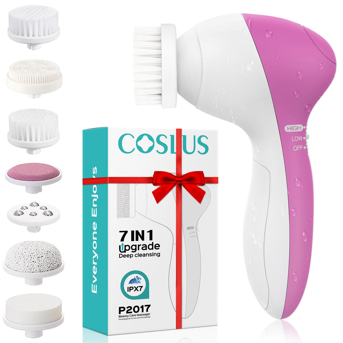 COSLUS cepillo limpieza facial 7 en 1 para limpieza profunda