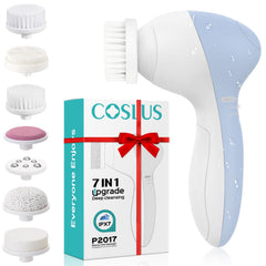 COSLUS cepillo facial 7 en 1 para limpieza profunda y exfoliación suave