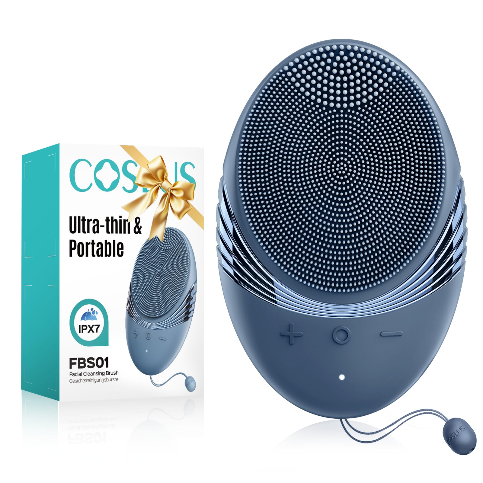 COSLUS cepillo facial ergonómico para uso diario y cómodo