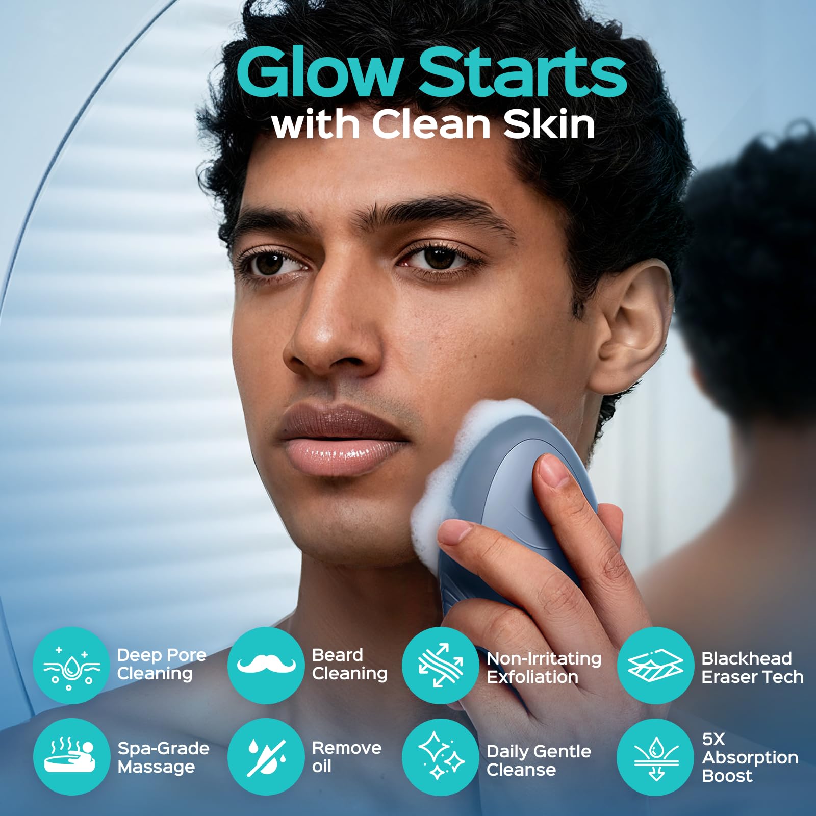 COSLUS cepillo facial de silicona suave para limpieza delicada