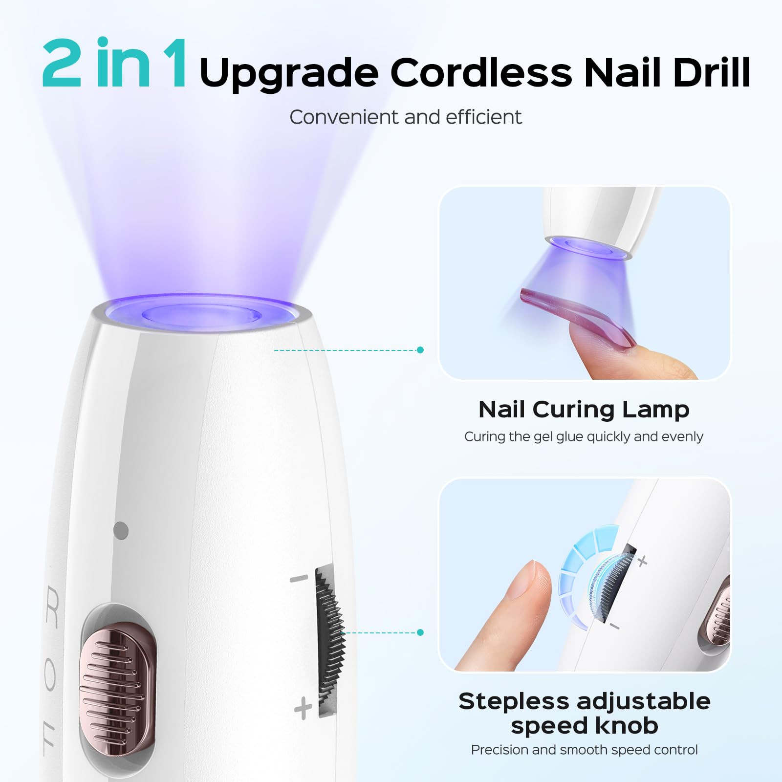 COSLUS lámpara de curado rápida: temporizador 30s/60s para gel.