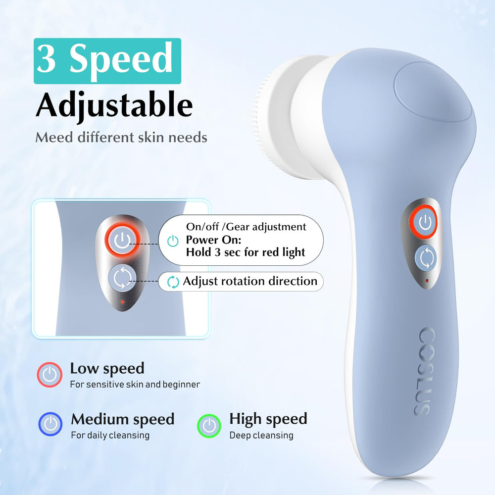 Coslus rotación bidireccional para una limpieza profunda sin irritación.