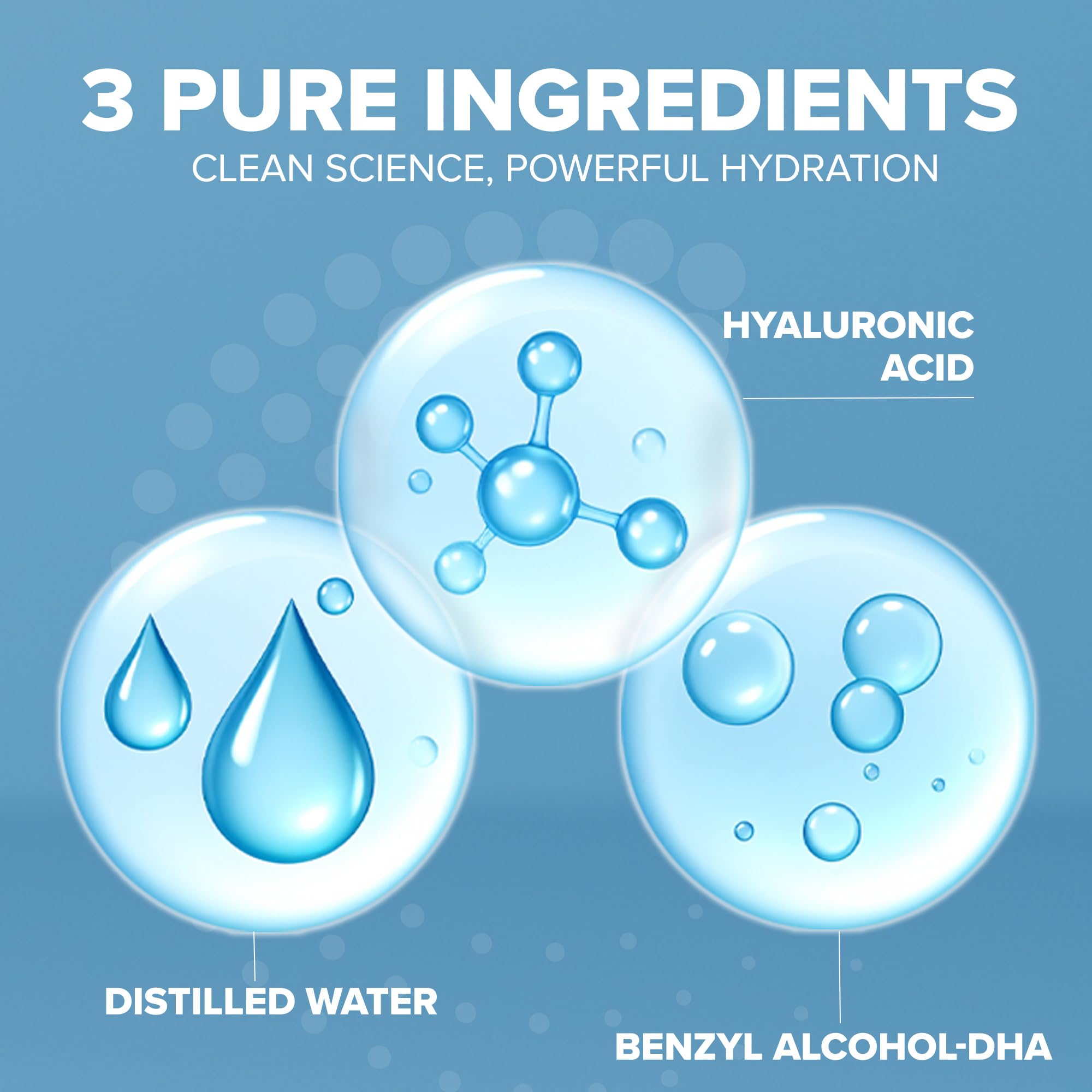 Cosmedica Skincare Hyaluronic Acid Serum texture swatch shows plump, dewy skin.