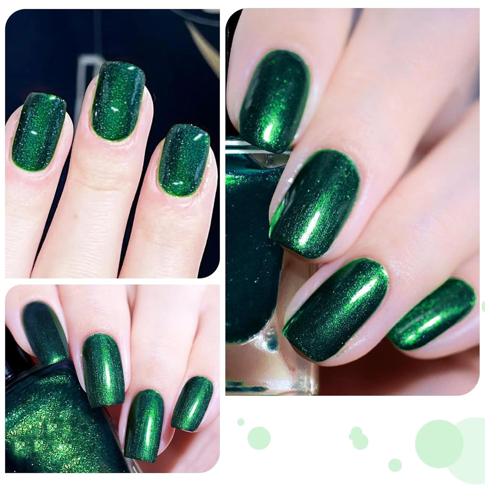 COSMOO Glitter Verde Oscuro – aplicador para una aplicación suave