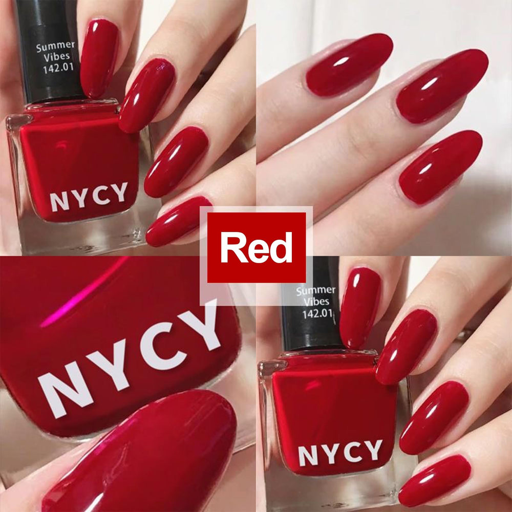 COSMOO Esmalte rojo, acabado brillante en uñas.