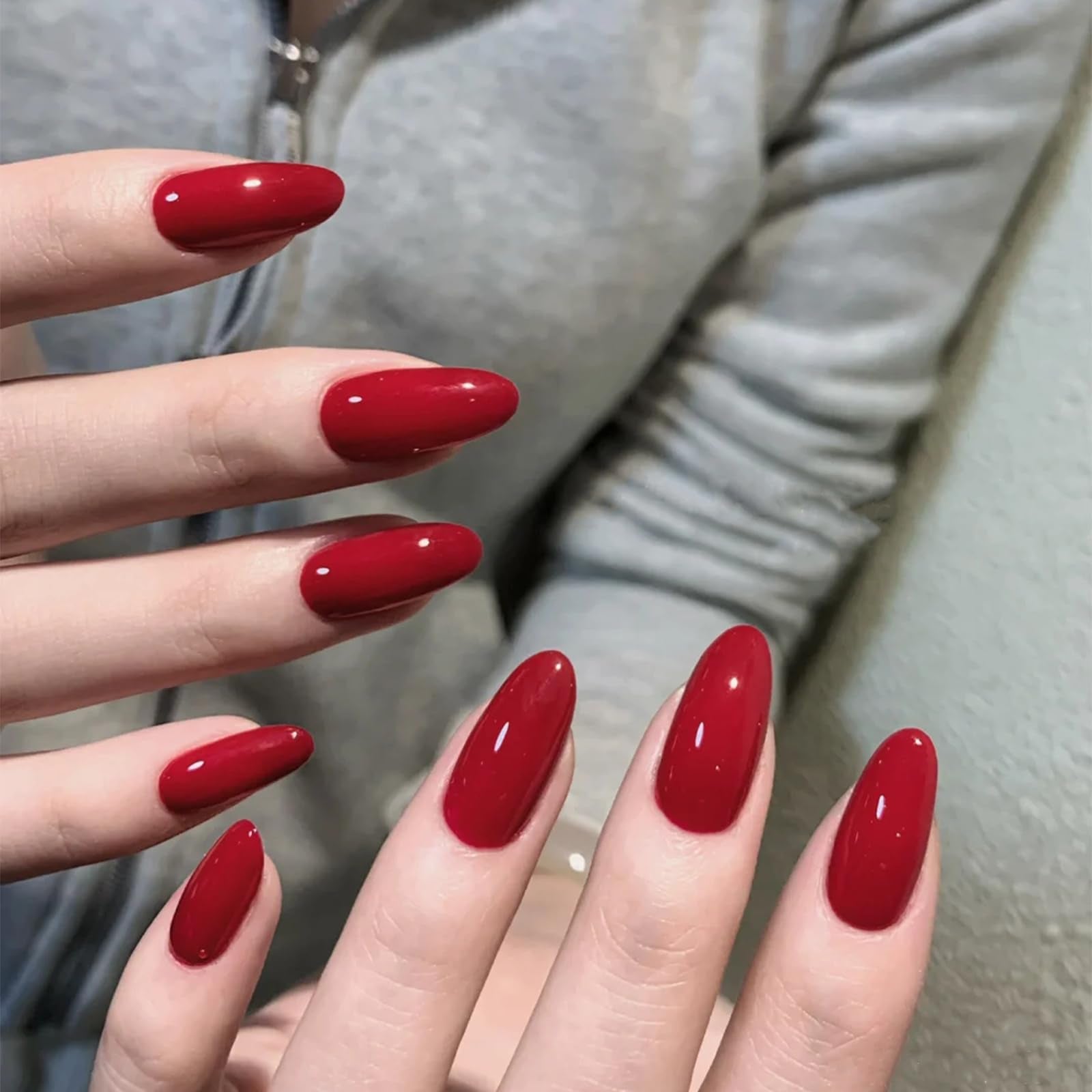 COSMOO Esmalte rojo, muestra de color, tono intenso para uñas.