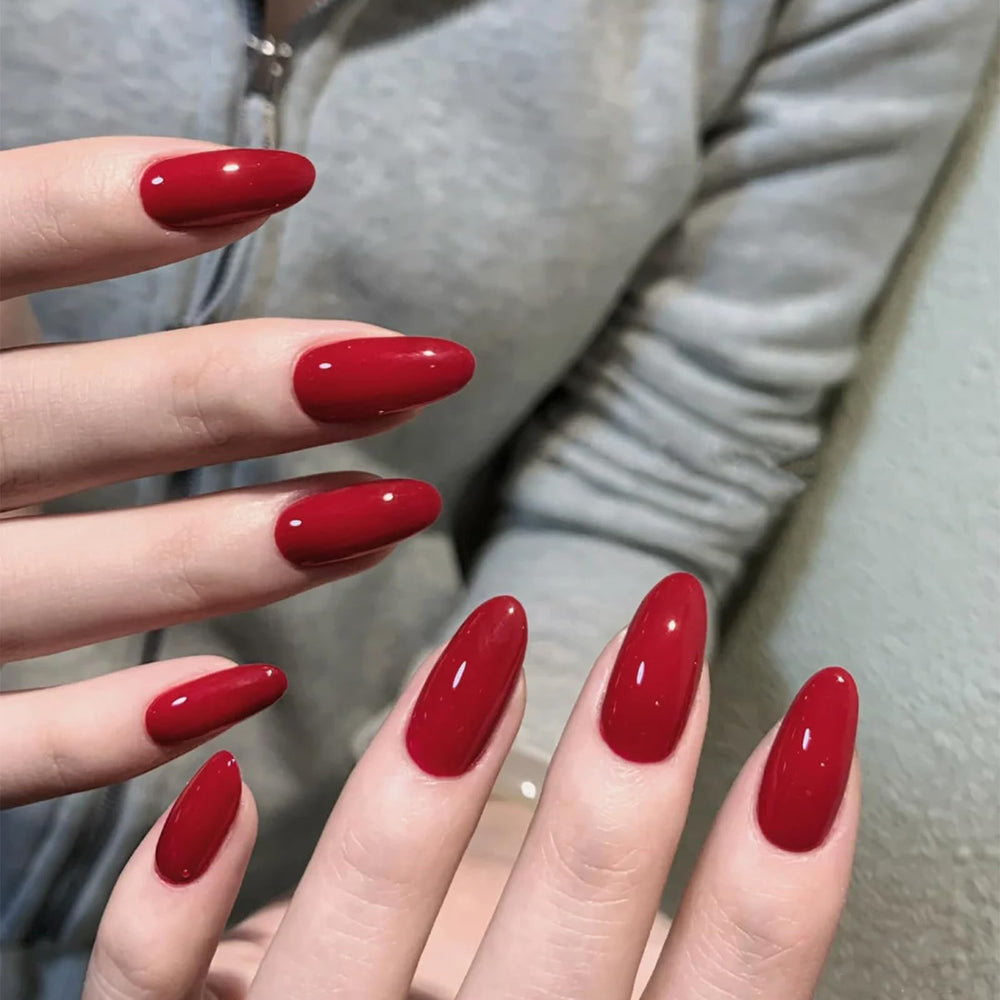 COSMOO Esmalte rojo, muestra de color, tono intenso para uñas.