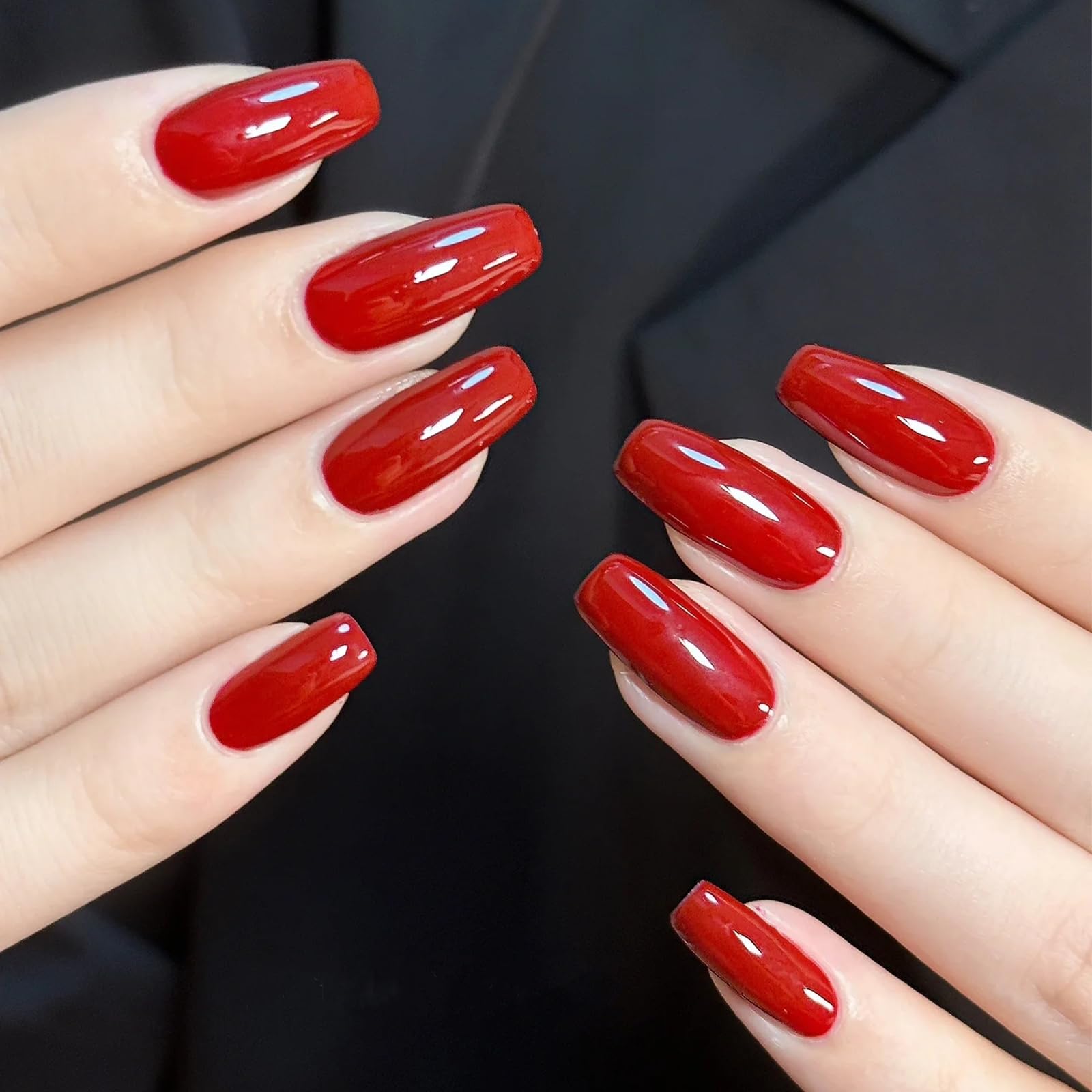 COSMOO Esmalte rojo, uso en casa para uñas rápidas y bonitas.