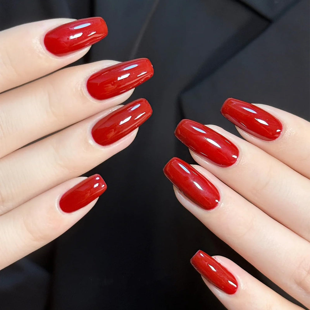 COSMOO Esmalte rojo, uso en casa para uñas rápidas y bonitas.