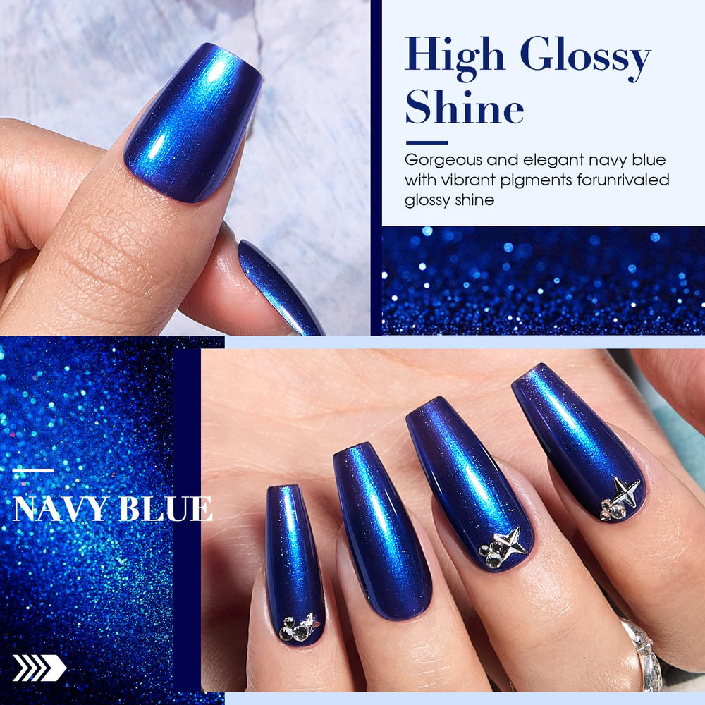 COSMOO Esmalte Royal Azul: aplicación suave con pincel para cobertura uniforme.