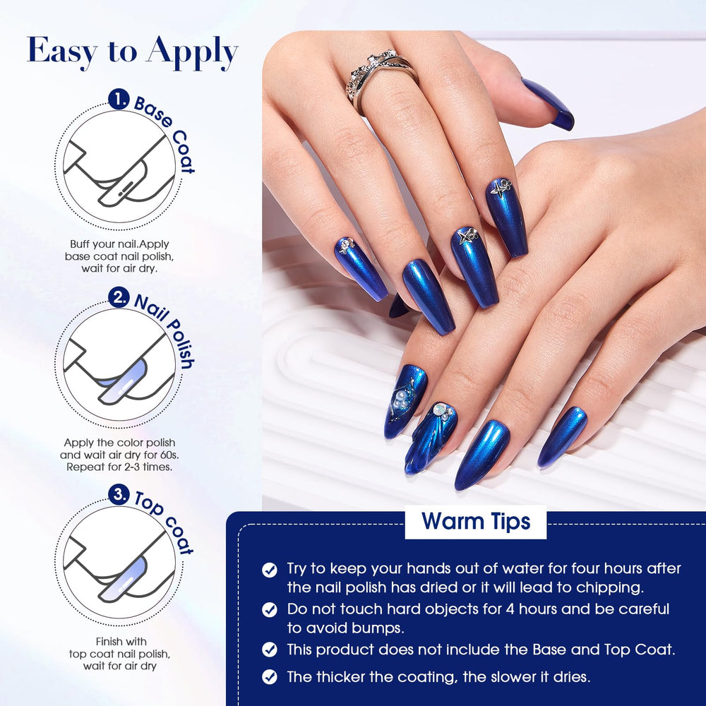 COSMOO Esmalte Royal Azul: resultado claro y brillo superior para uso diario.