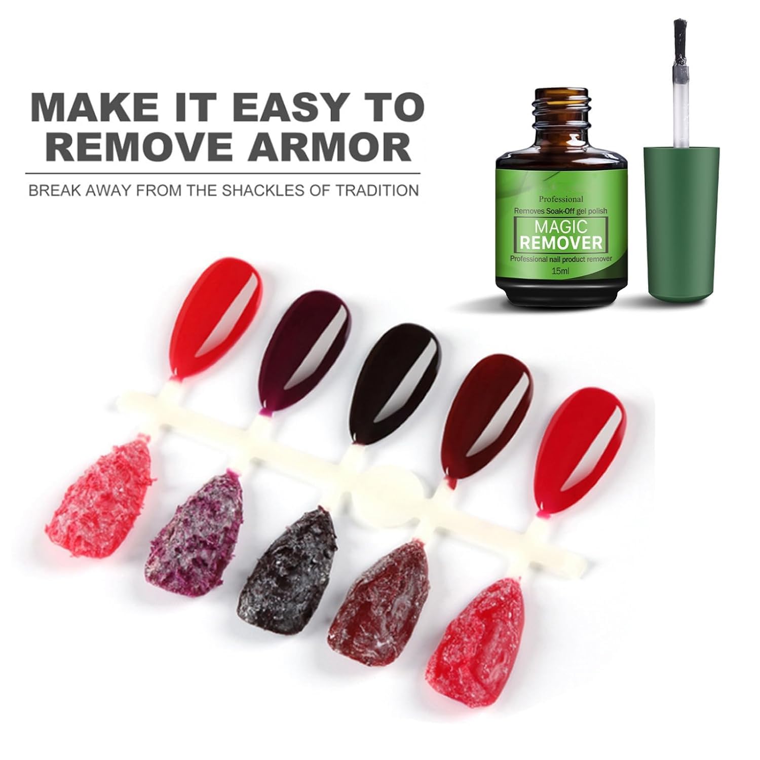 COSMOO removedor gel, espera 3-8 minutos para ablandar el esmalte