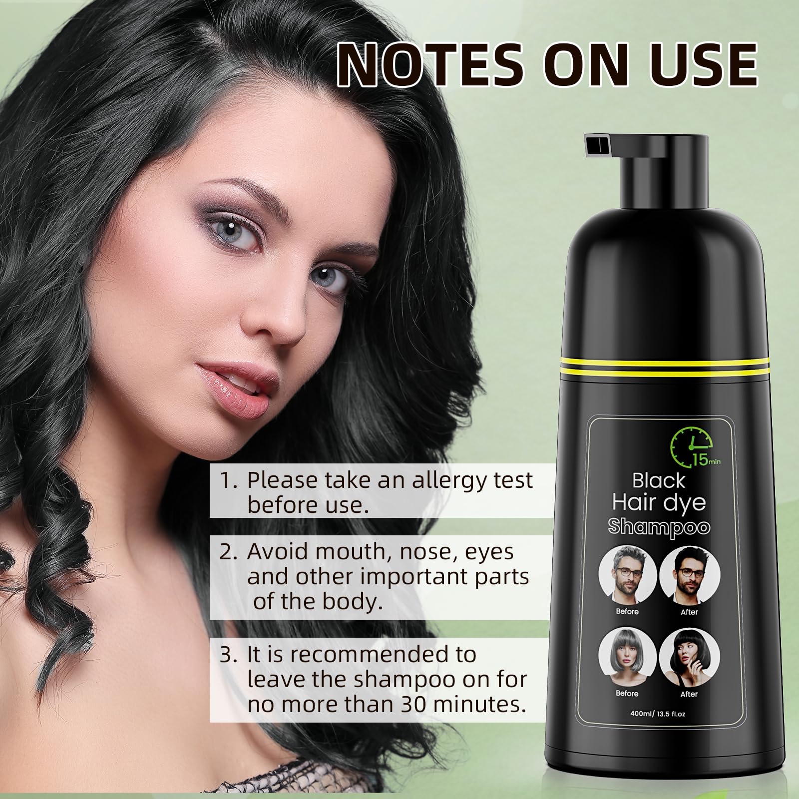 cosmtek champú tintante también para barba, coloración rápida y práctica