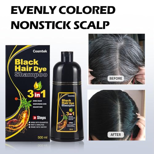 COSMTEK 3 en 1: shampoo, tinte y acondicionador para uso diario