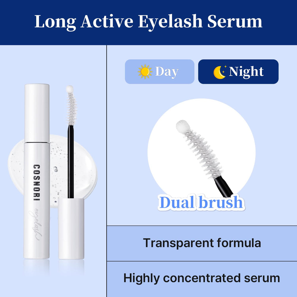 COSNORI Serum de Pestañas con péptidos patentados para elasticidad y brillo