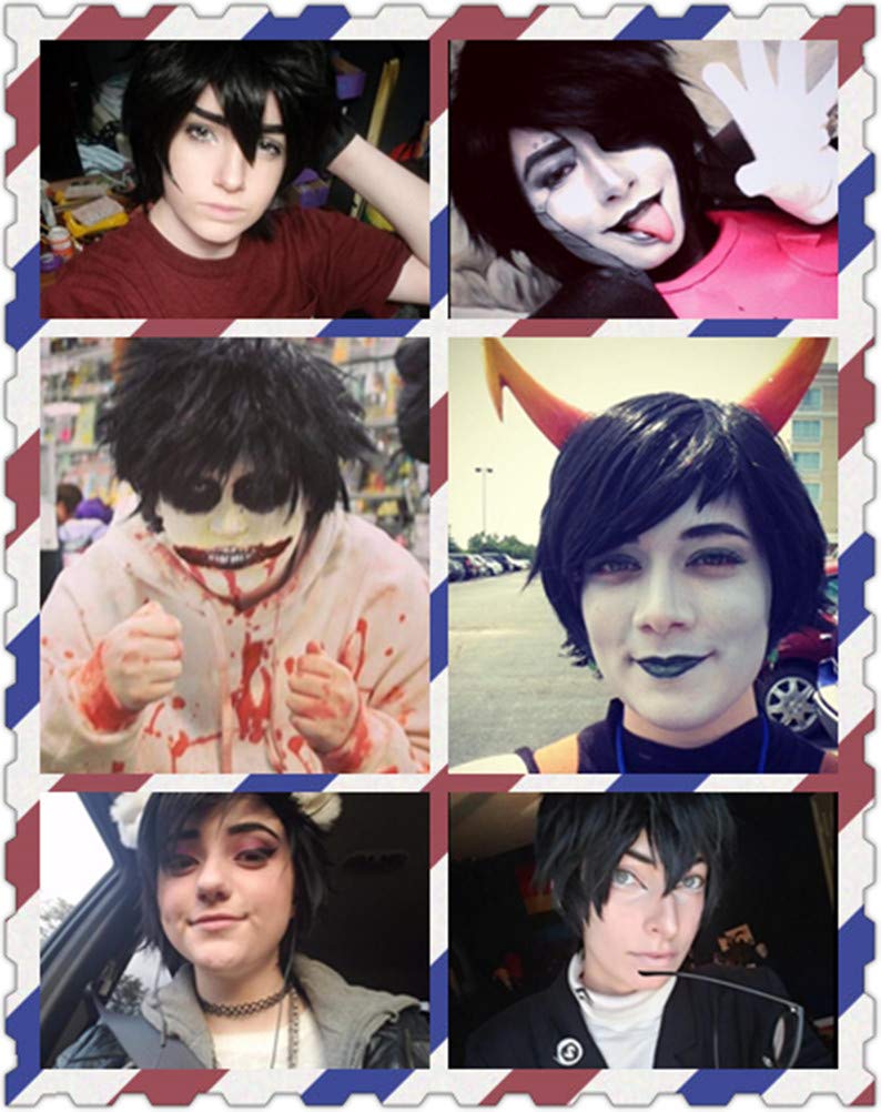 COSPLAZA peluca fluffy negra con volumen suave para cosplay realista.