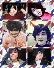 COSPLAZA peluca fluffy negra con volumen suave para cosplay realista.