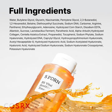 COSRX 5 PDRN B5 Toner, muestra-peso, ideal como regalo o rutina completa.