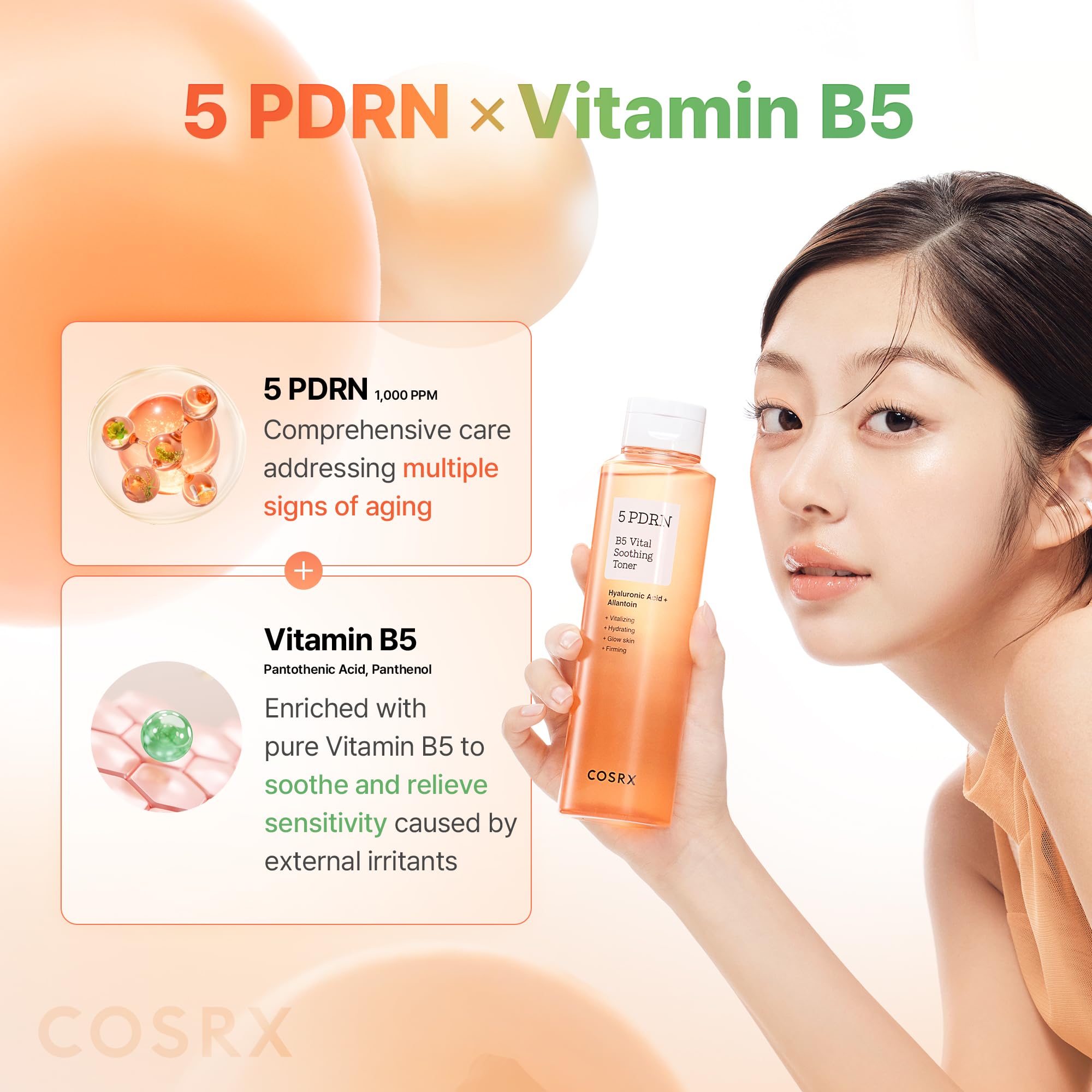 COSRX 5 PDRN B5 Toner, textura-agua, se absorbe rápidamente dejando sensación fresca.
