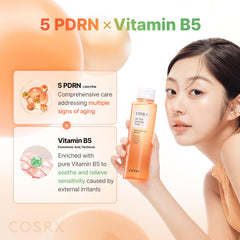COSRX 5 PDRN B5 Toner, textura-agua, se absorbe rápidamente dejando sensación fresca.