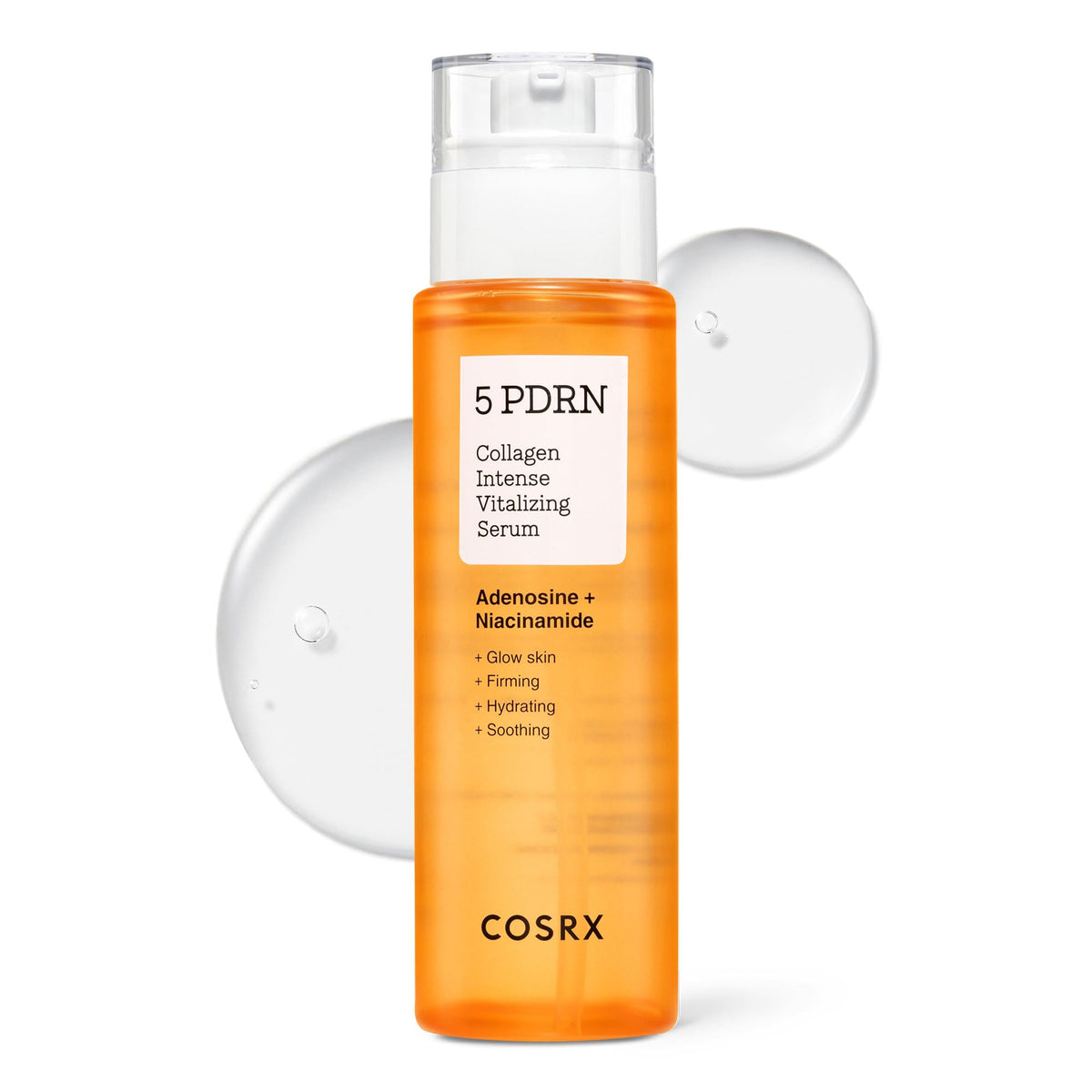 COSRX 5PDRN Collagen Serum, botella elegante para uso diario y cuidado suave.