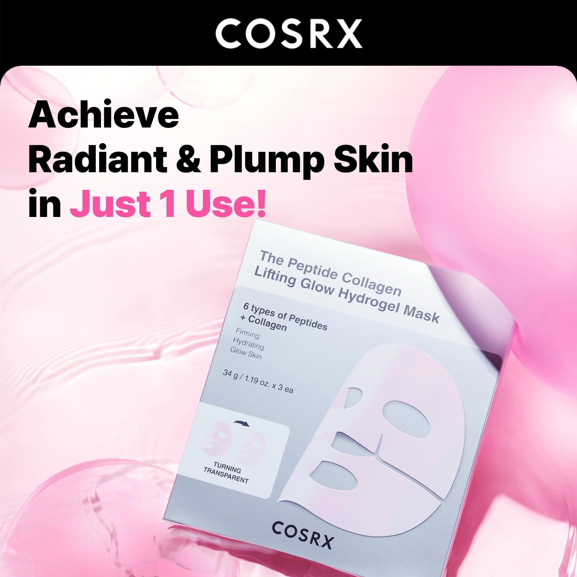 COSRX fórmula de 6 péptidos mejora firmeza de la piel.