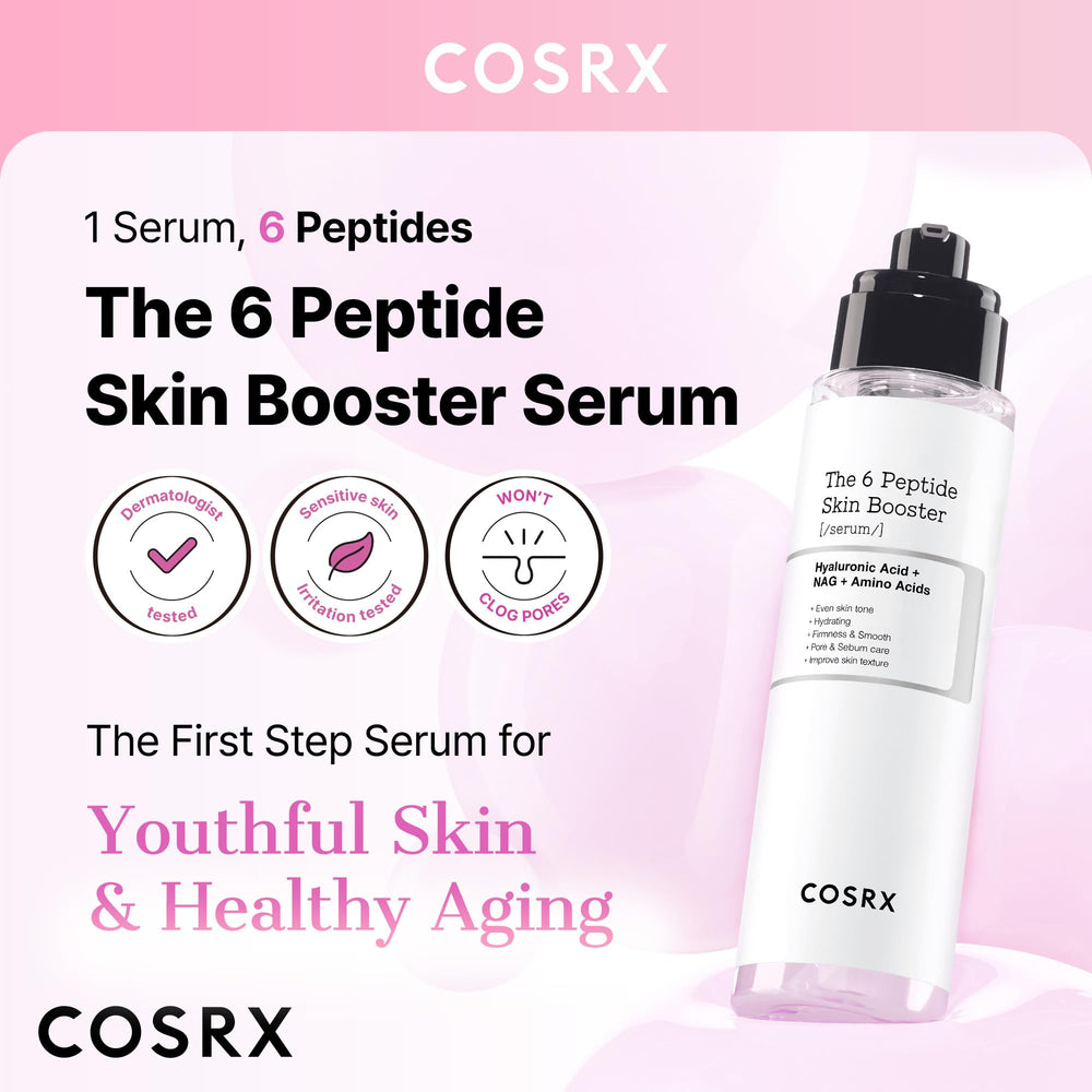 COSRX 6X Peptide Collagen Booster Toner Serum: aplicación suave para rutina diaria.