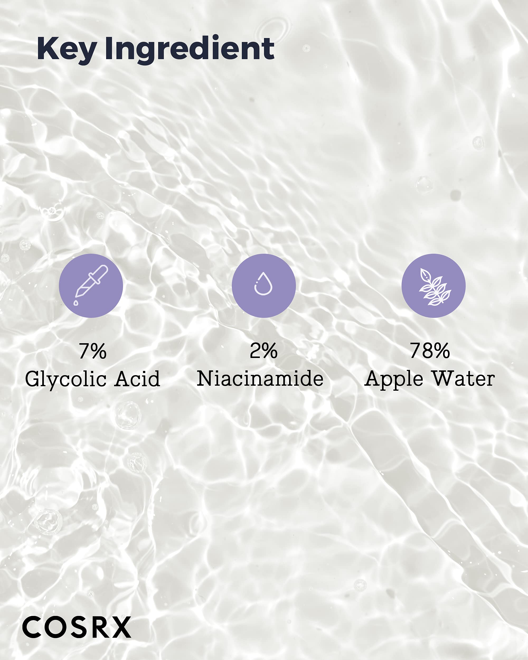 COSRX 7% ácido glicólico Whitehead Power Liquid: botella compacta para viaje