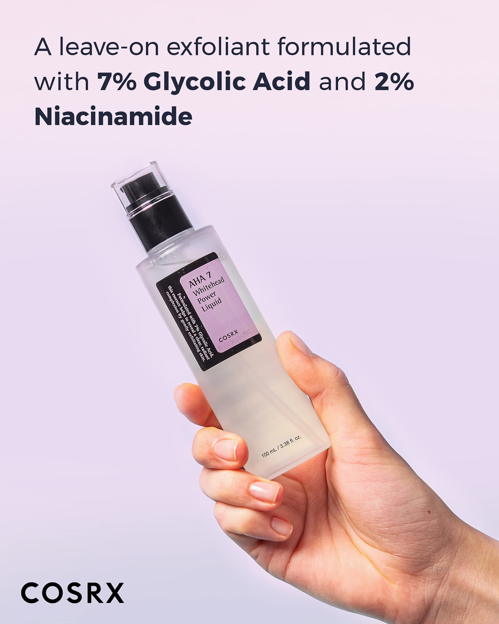 COSRX 7% ácido glicólico Whitehead Power Liquid: goteo suave para textura del producto