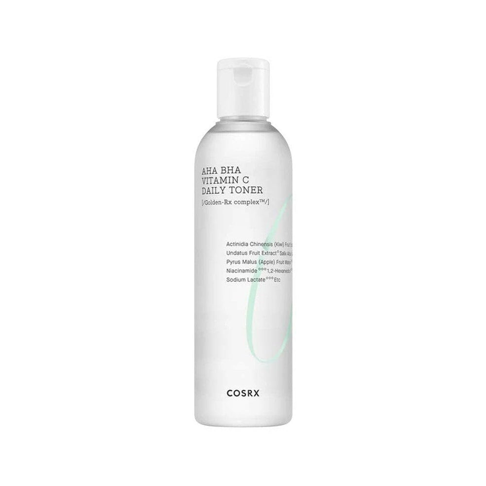 CosRX ABC Diario Tónico, aplicación diaria mostrando gotas para una exfoliación suave.