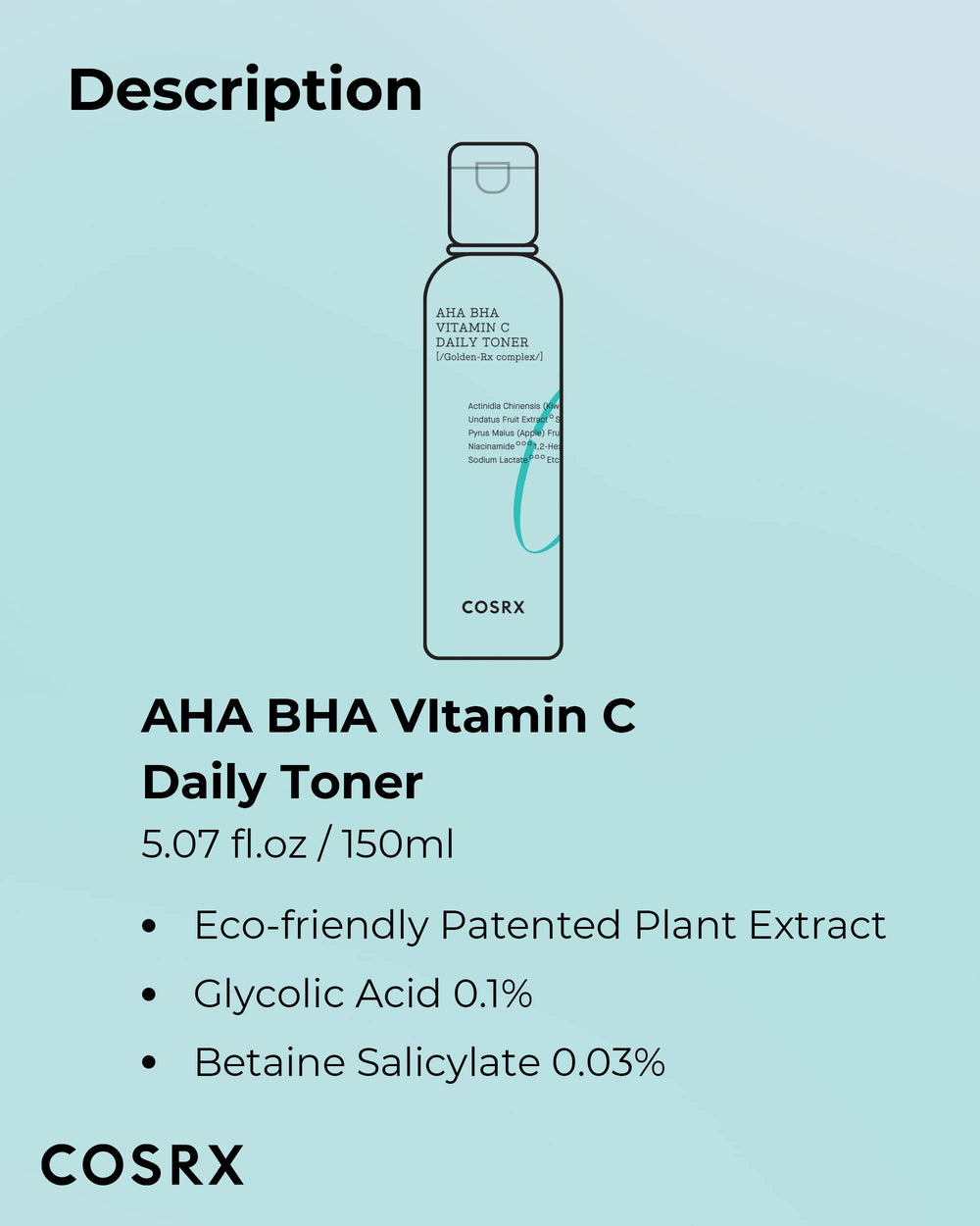 COSRX ABC Diario Tónico, rutina suave para piel equilibrada.