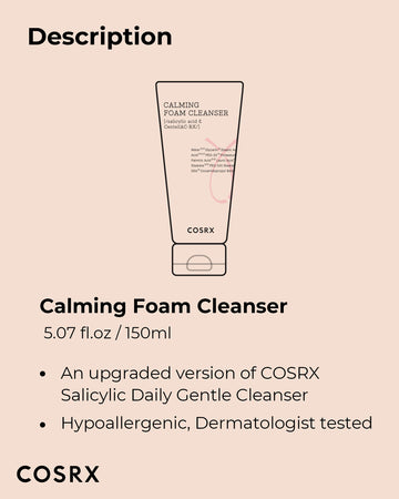 COSRX AC Collection Calming Foam Cleanser, envase práctico: uso diario cómodo.