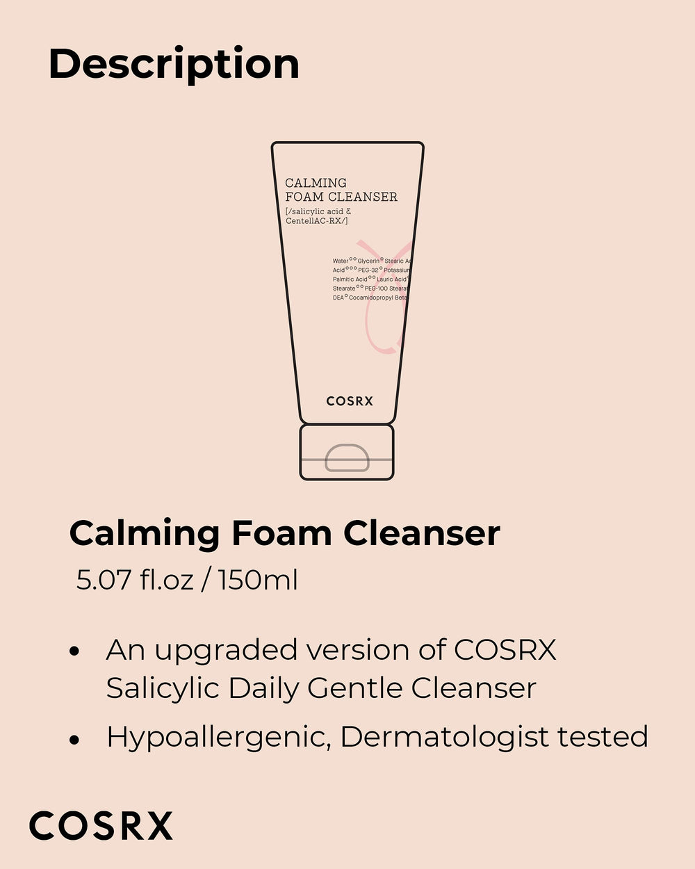 COSRX AC Collection Calming Foam Cleanser, envase práctico: uso diario cómodo.