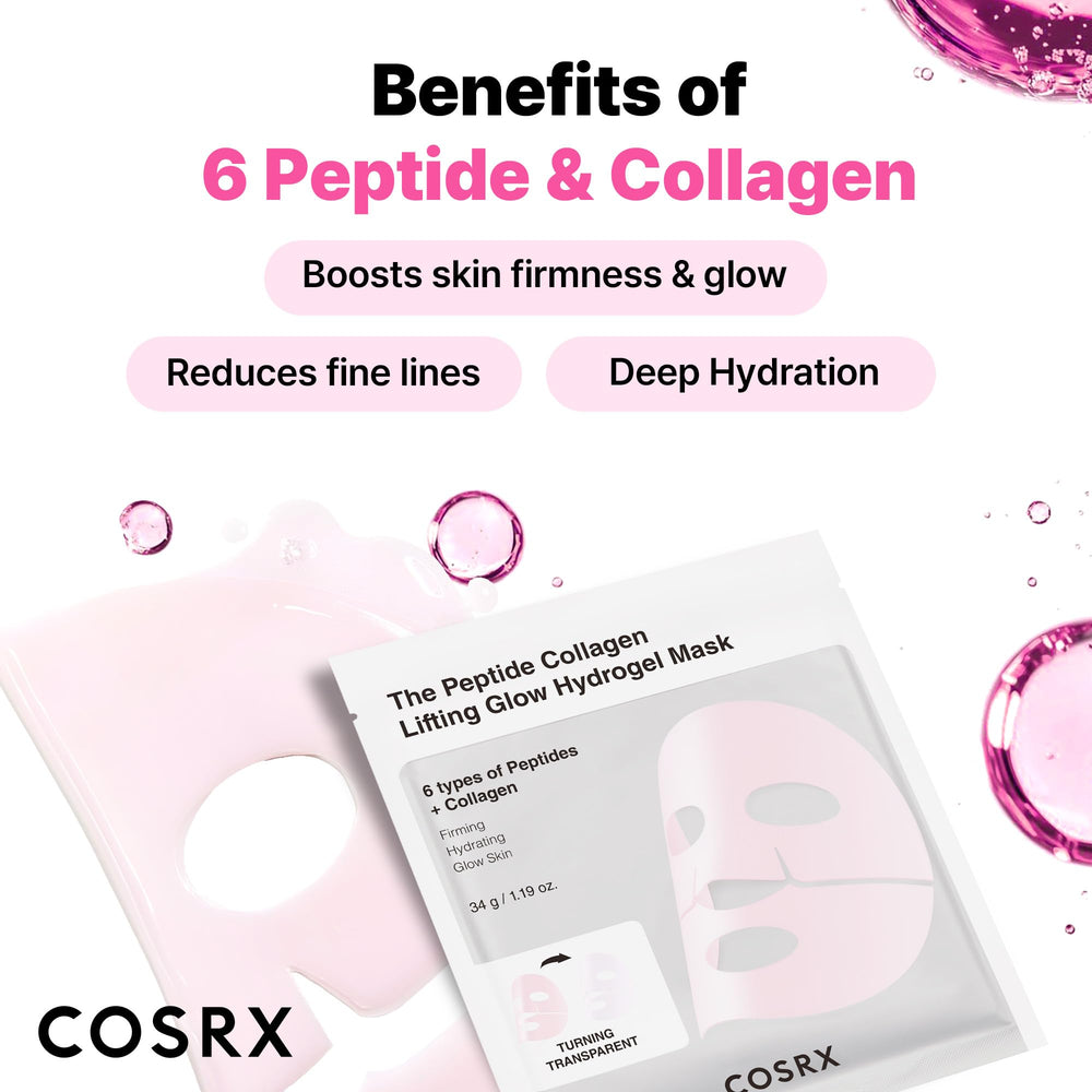 COSRX adenósina y colágeno de bajo peso para elasticidad suave.