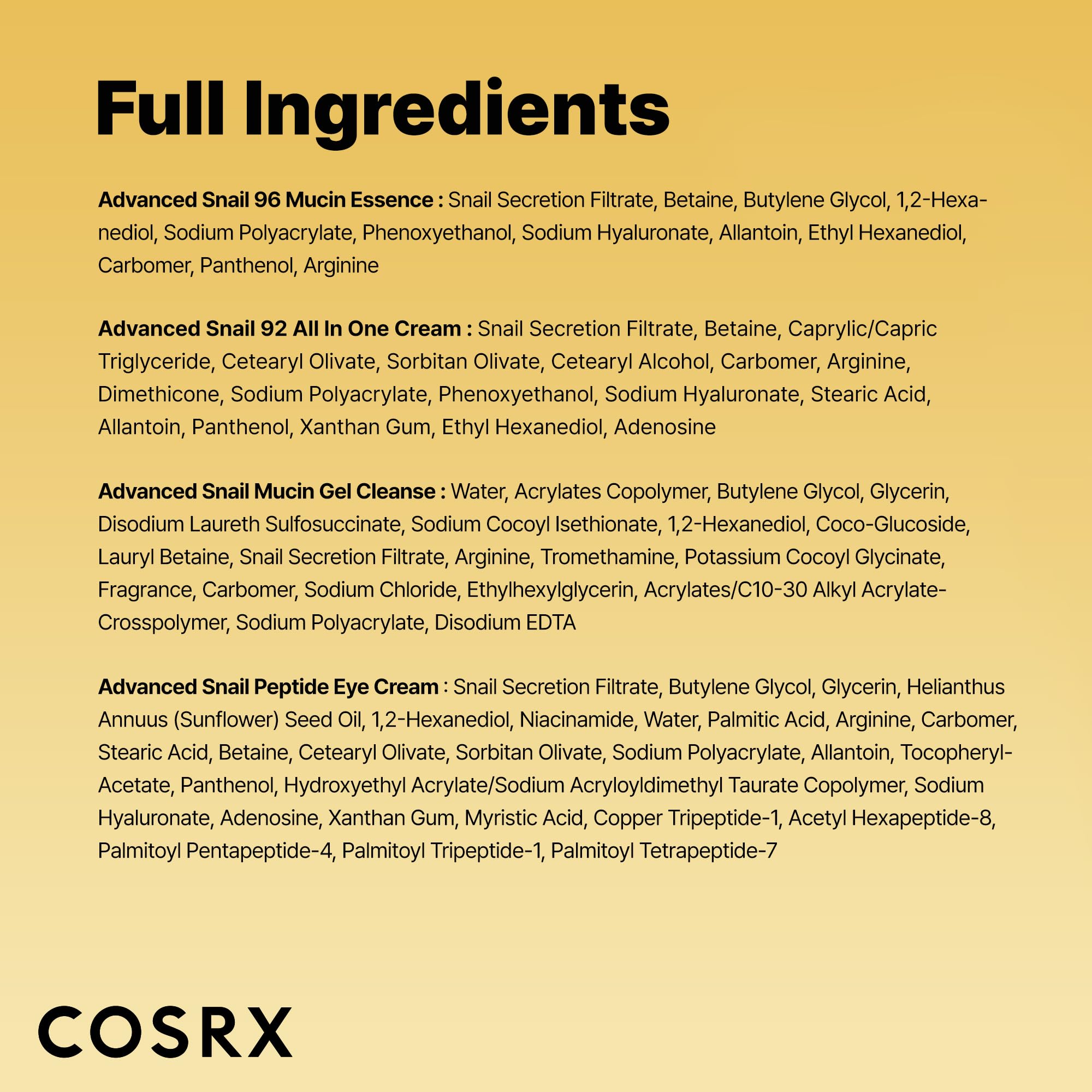COSRX rutina diaria con mucina de caracol para piel suave