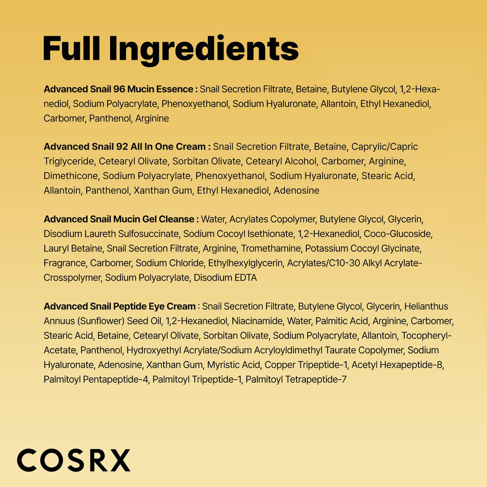 COSRX rutina diaria con mucina de caracol para piel suave
