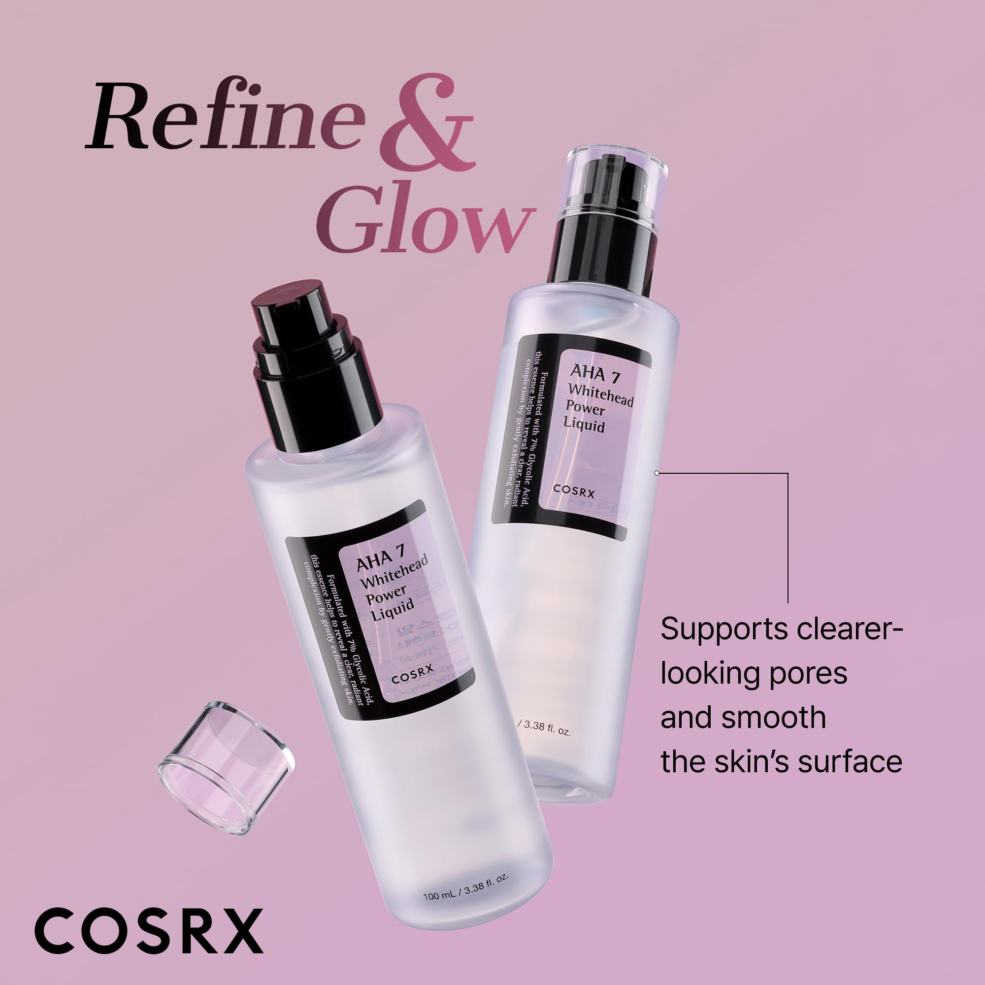 COSRX aplicación en la piel, tónico exfoliante para uso diario.