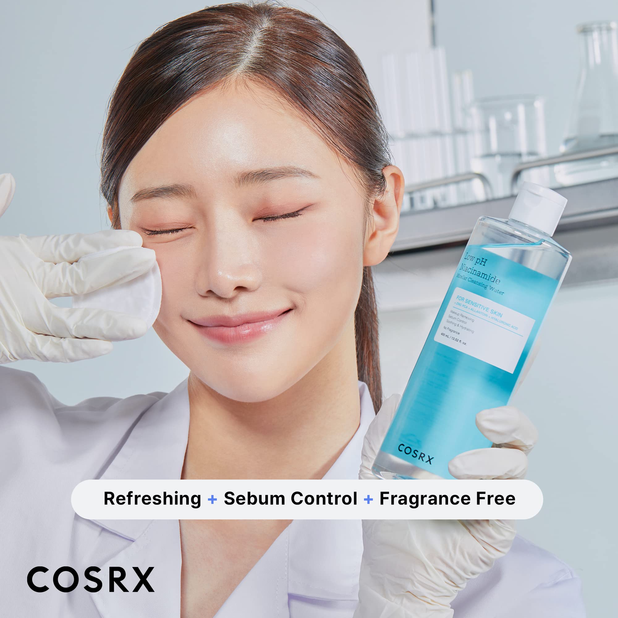COSRX Niacinamida Micelar con niacinamida y zinc para control del brillo.
