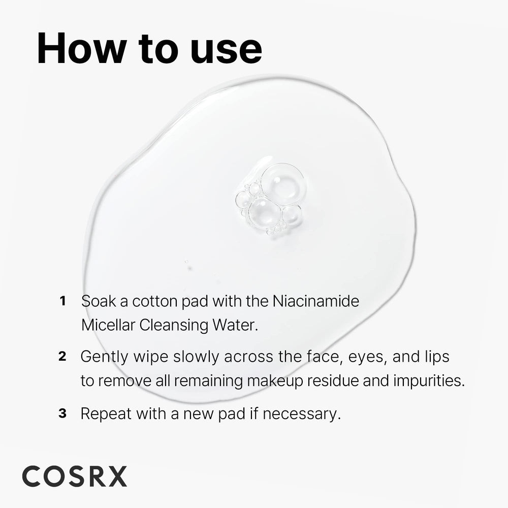 COSRX Niacinamida Micelar ideal para rutina diaria en piel sensible.