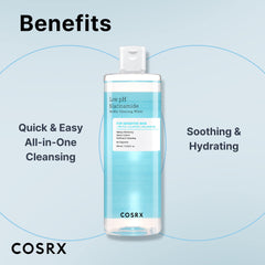 COSRX Niacinamida Micelar deja el rostro limpio y fresco tras la limpieza.