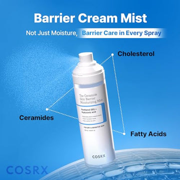 COSRX Barrier Cream Face Mist — ingrédients clés ceramides pour renforcer la barrière.