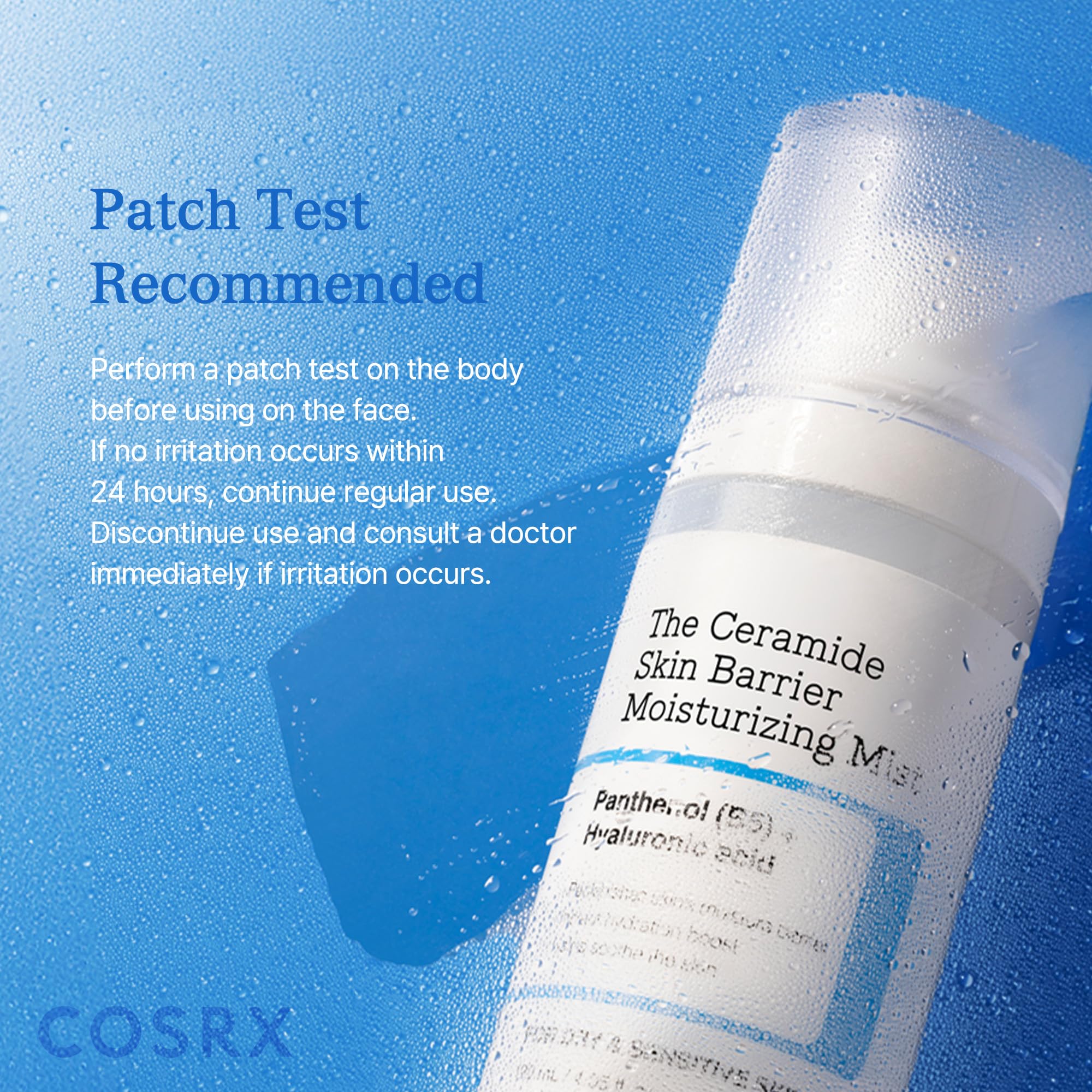 COSRX Barrier Cream Face Mist — emballage intuitif et étiquette claire.
